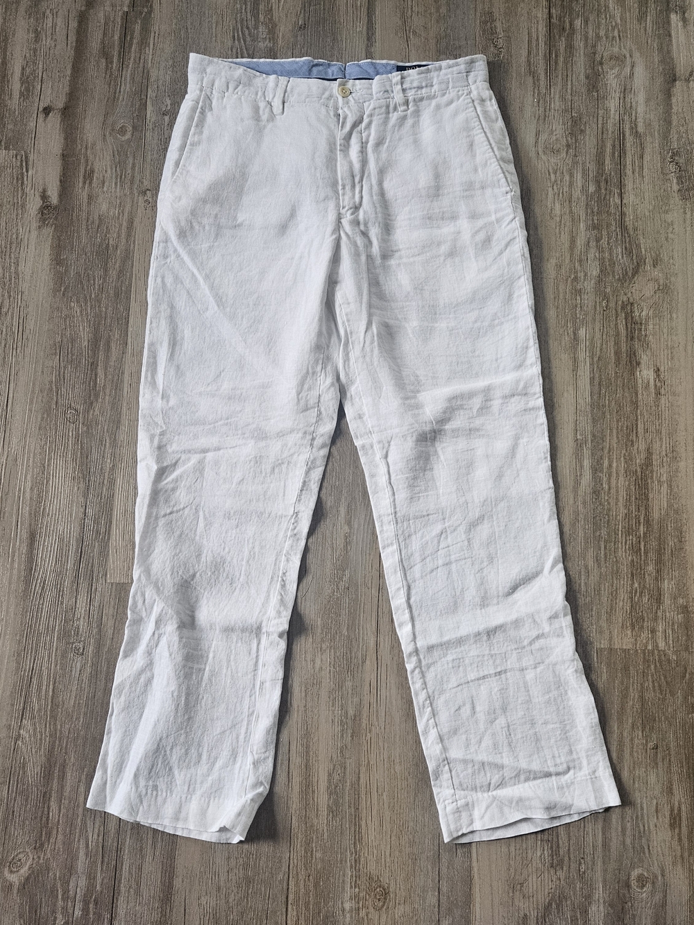 Polo Ralph Lauren Men's White 100% Linen Chino Pants Pants 30x30 Preppy
